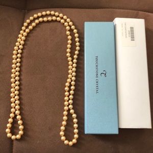Touchstone Crustal gold crystal pearl necklace